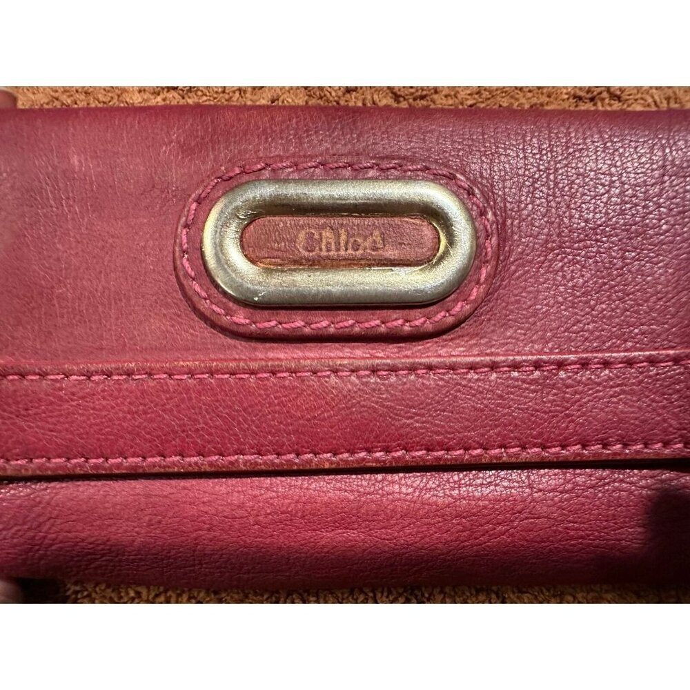 Chloé Burgundy Leather Snap Closure Wallet - Picture 15 of 16